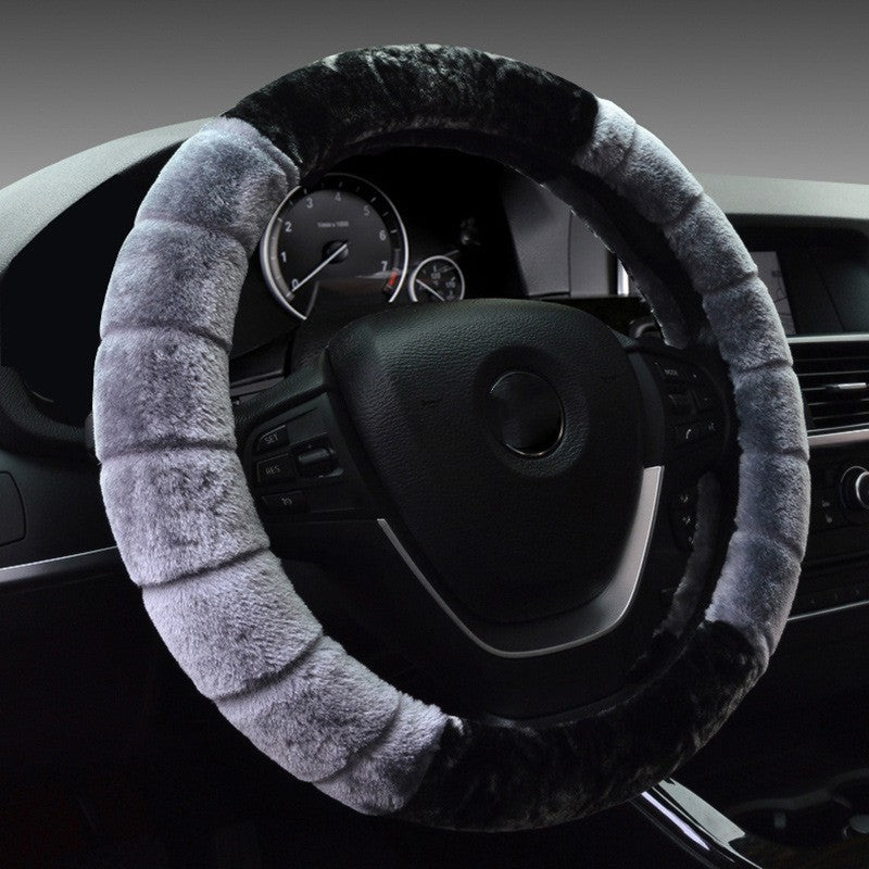 Short Plush Steering Wheel Cover For Use In Winter Universal Warm Winter