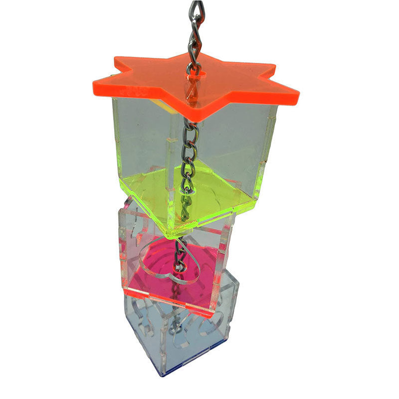 Bird Foraging Device Acrylic Parrot Educational Toy Food Container Fruit Nuts Bite Parrot Toys