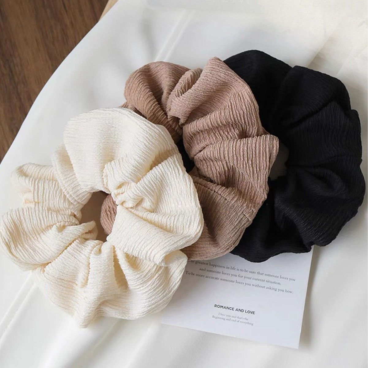 Simple Pleated Hair Band Korean Style Coffee Color Series