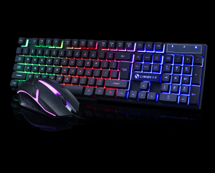 مجموعة لوحة مفاتيح وماوس Limei GTX300 الجديدة، لوحة مفاتيح USB جديدة، ماوس USB، مجموعة ألعاب إنترنت متوهجة، إضاءة خلفية ملونة