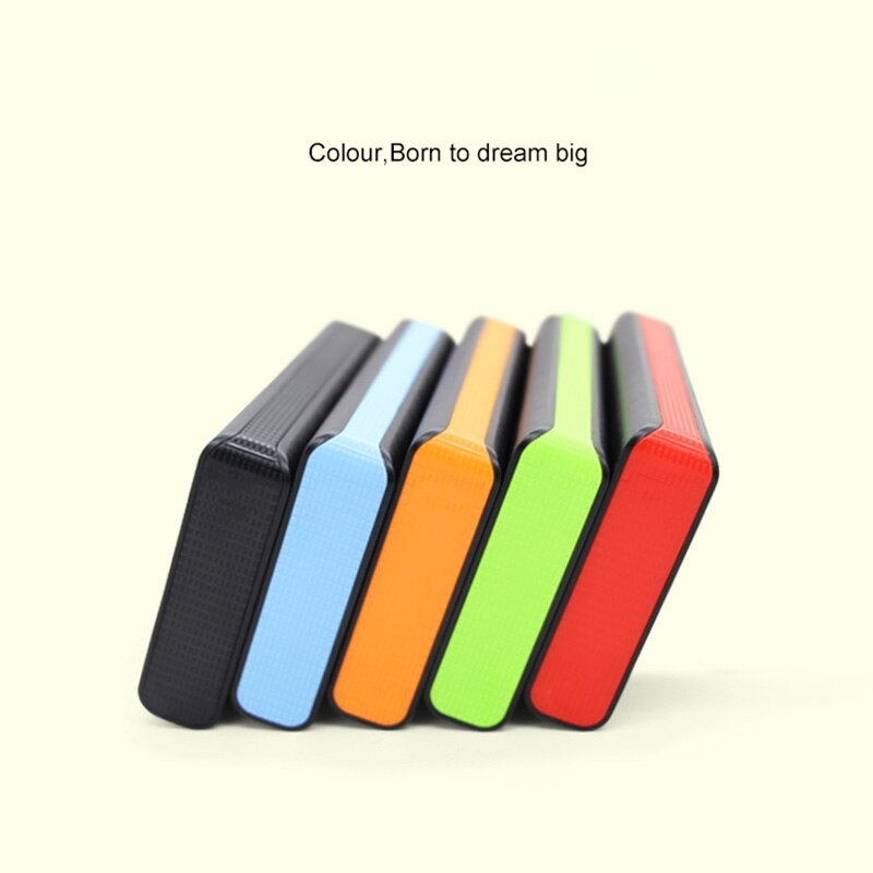 Colorful mobile power battery shell assortment on display.