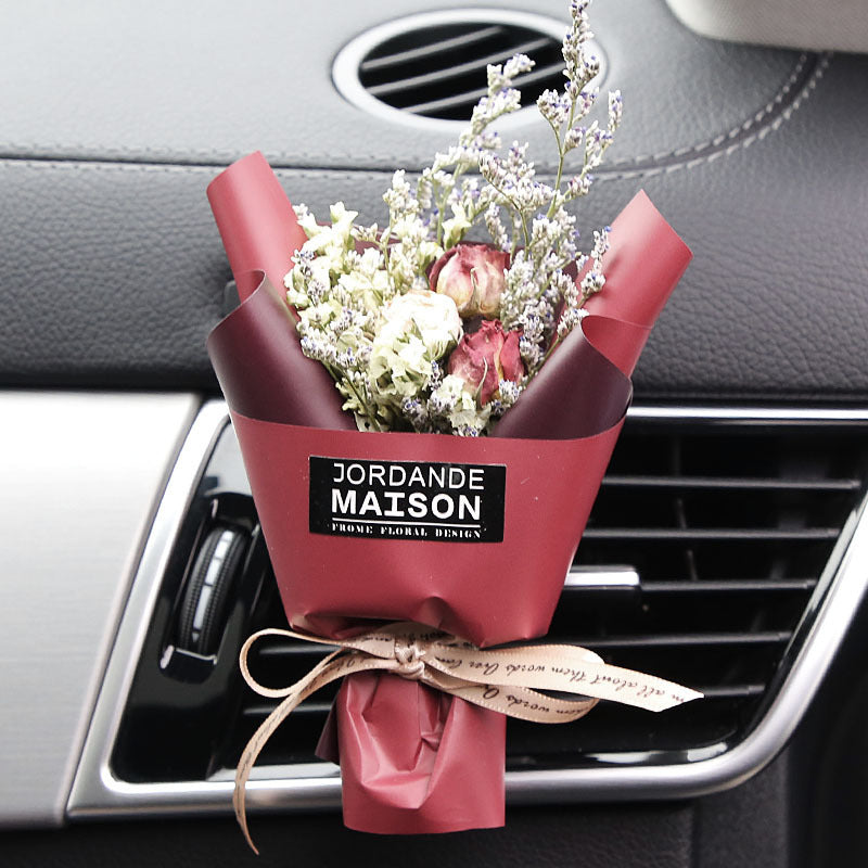 Fashion Creative Dried Flowers Decorative Car Female Motor Air Outlet Fragran