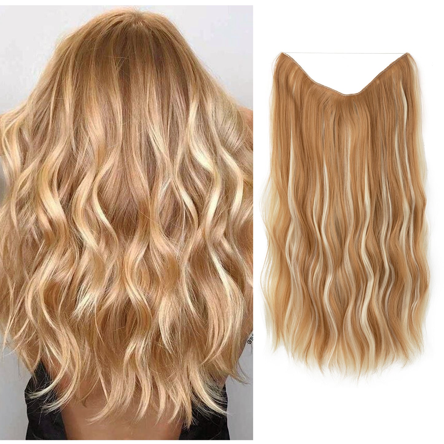 European And American Style Women Corn Curler Fishing Thread Long Curly Hair Wig