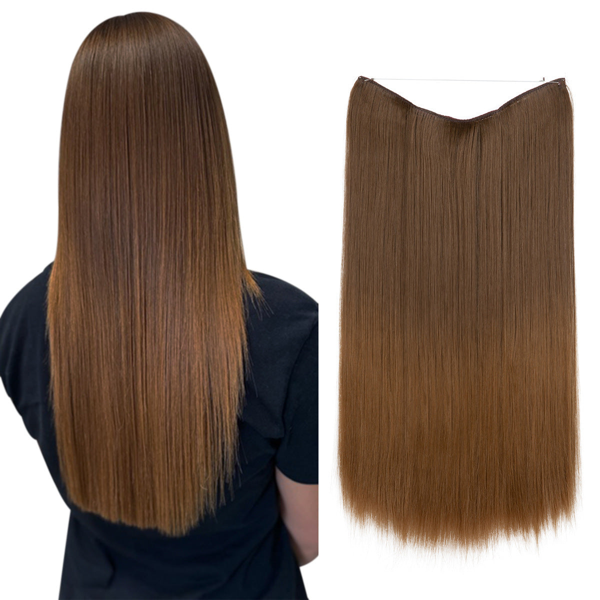 Women's One-piece Adjustable Invisible Straight Multi-color Gradient Hair Extension Fishline
