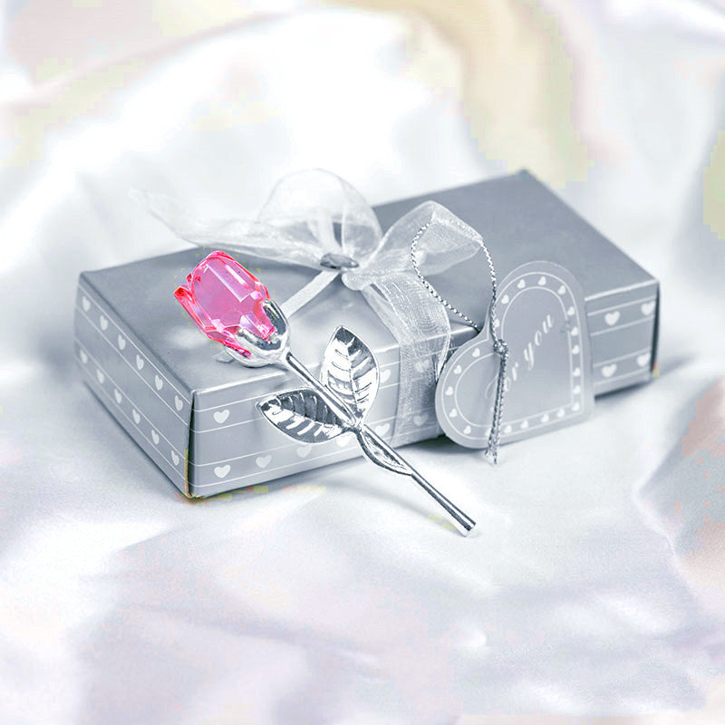 Kristall Metall Rose Valentinstag Kleines Geschenk Hochzeit