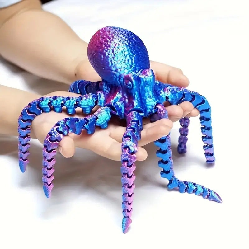 Cute Movable Joint Print Octopus Toy