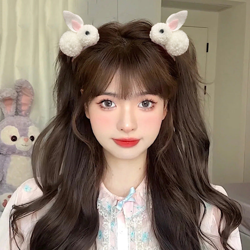 可爱兔子立体发夹儿童毛绒夹