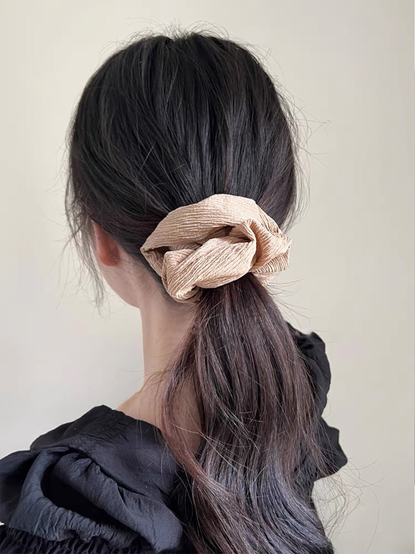 Simple Pleated Hair Band Korean Style Coffee Color Series