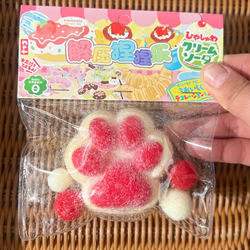 Large Cat's Paw Squeezing Toy Coconut Meat Powder Plush Good-looking Decompression Artifact