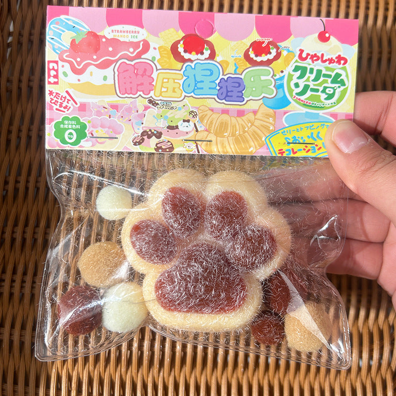 Large Cat's Paw Squeezing Toy Coconut Meat Powder Plush Good-looking Decompression Artifact
