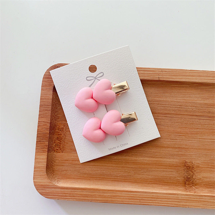 Pink Bow Heart Girls' Hairpin