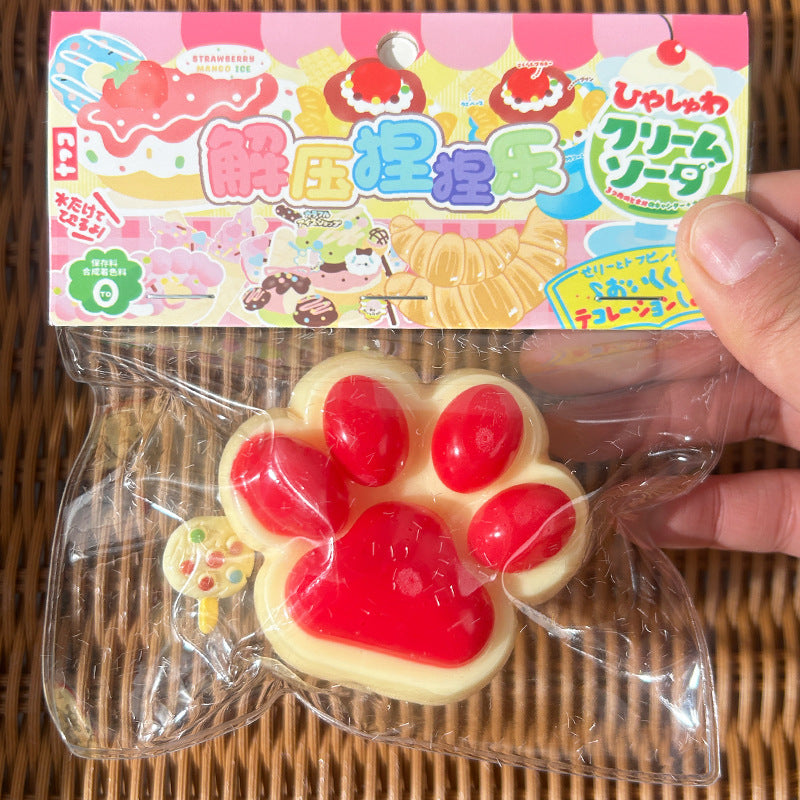 Large Cat's Paw Squeezing Toy Coconut Meat Powder Plush Good-looking Decompression Artifact