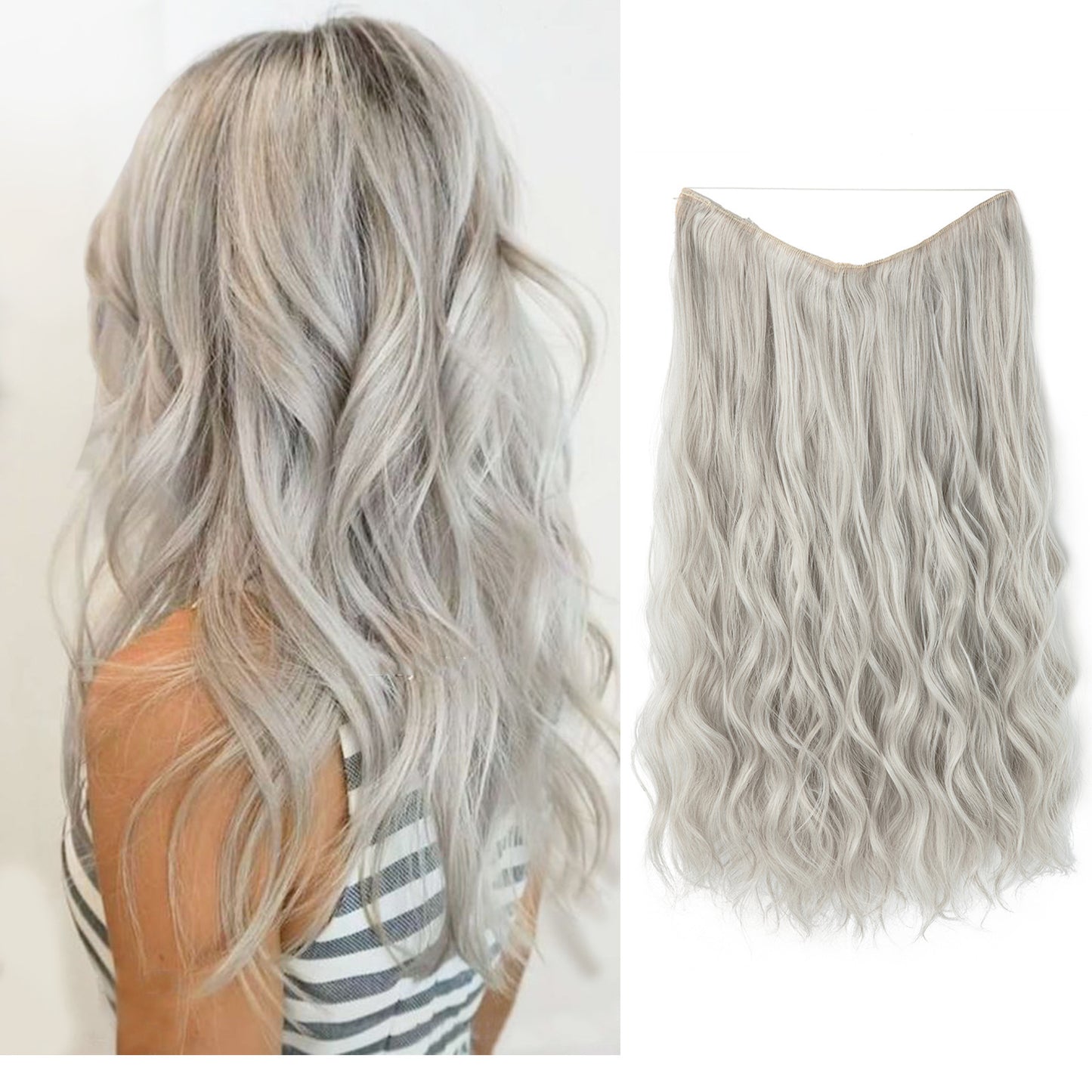 European And American Style Women Corn Curler Fishing Thread Long Curly Hair Wig