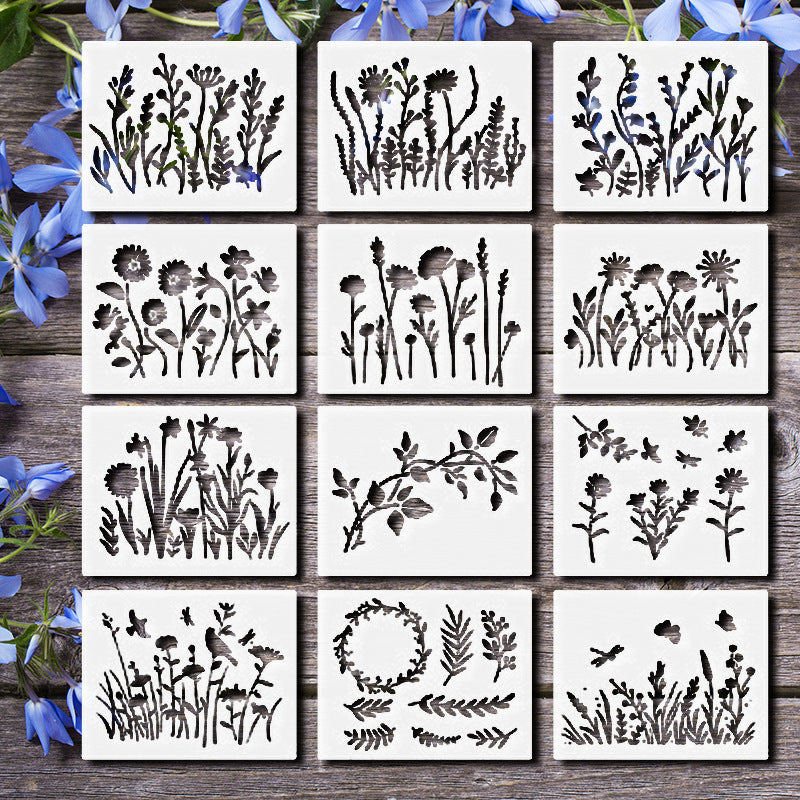 Wildflower Painting Template Flower Plant Spray Painting