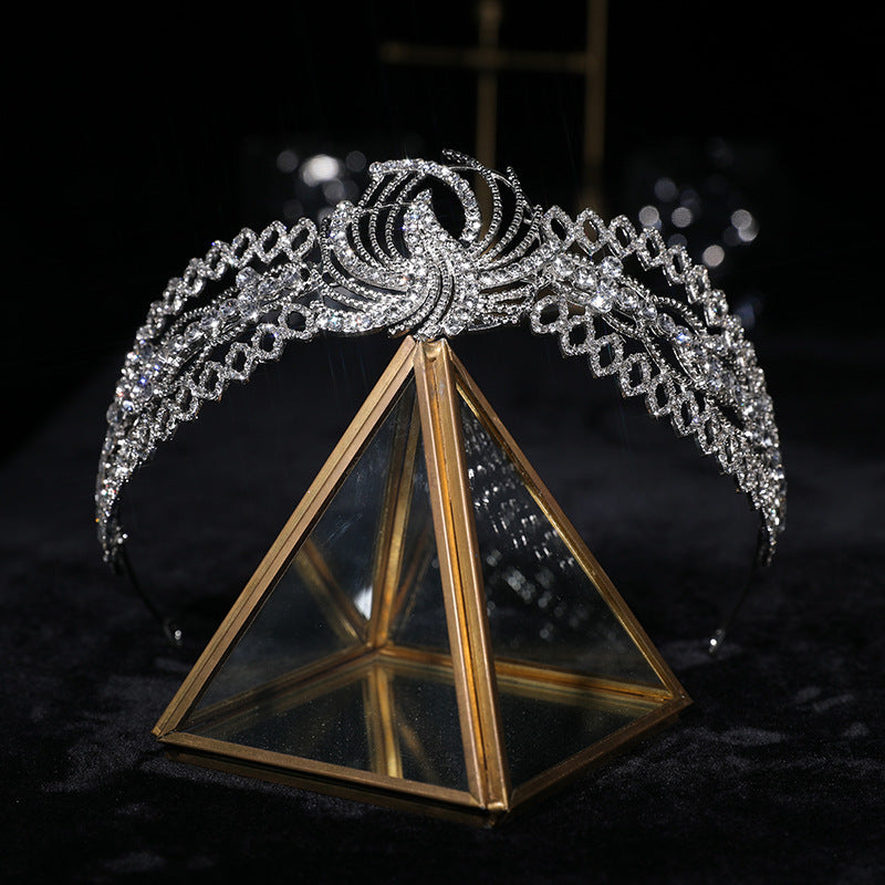 Rhinestone Crown Baroque Headband on Display