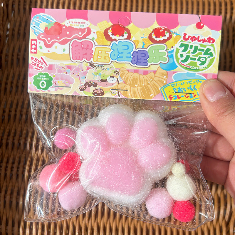 Large Cat's Paw Squeezing Toy Coconut Meat Powder Plush Good-looking Decompression Artifact