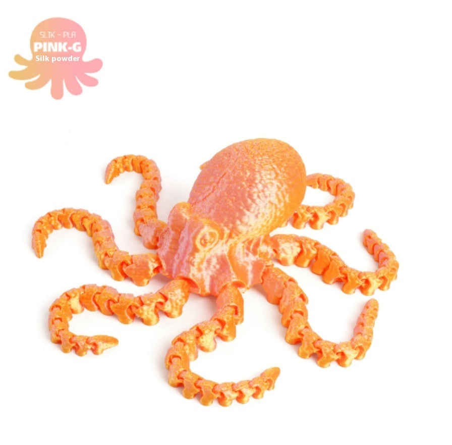 Cute Movable Joint Print Octopus Toy