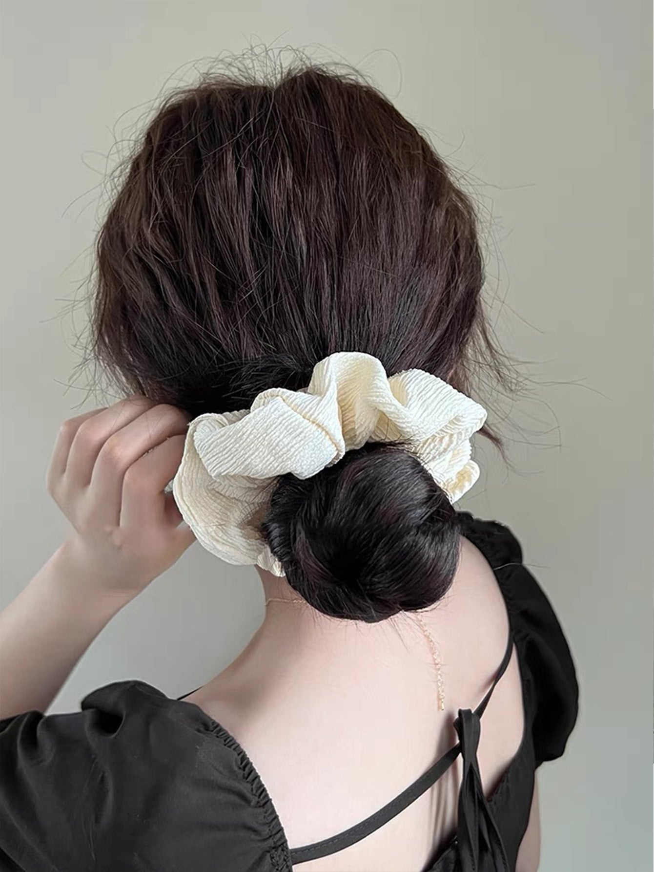 Simple Pleated Hair Band Korean Style Coffee Color Series