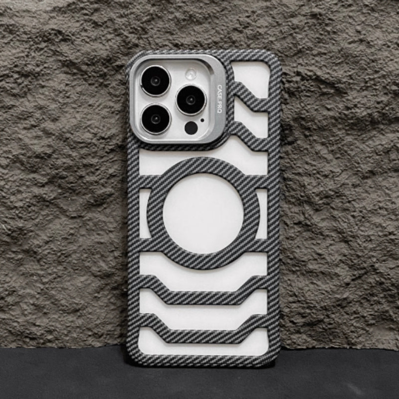 Magnetic Carbon Fiber Grain Frosted Light Phone Case
