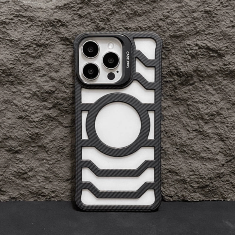 Magnetic Carbon Fiber Grain Frosted Light Phone Case