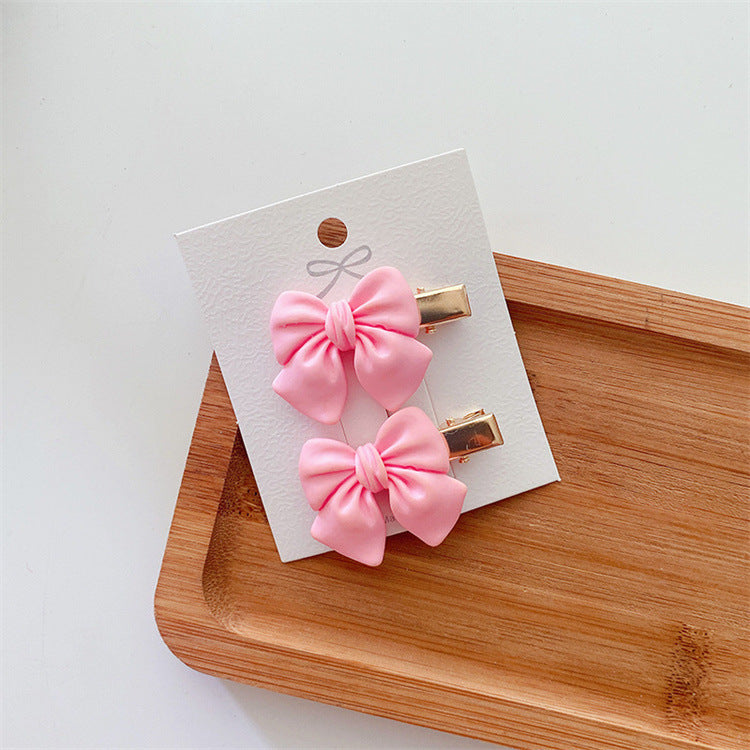 Pink Bow Heart Girls' Hairpin
