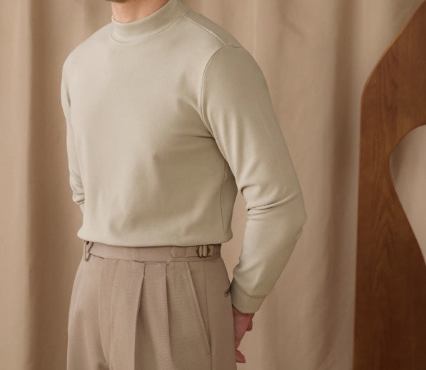 Men's Commuting Repair Height Elastic Warm Half High Neck