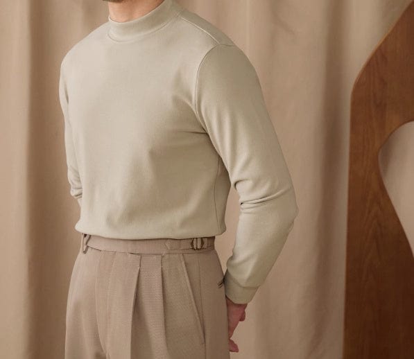 Men's Commuting Repair Height Elastic Warm Half High Neck