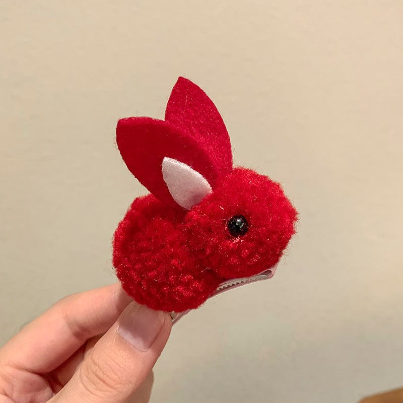 Cute Bunny Three-dimensional Barrettes Children's Plush Clip