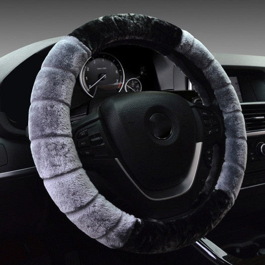 Short Plush Steering Wheel Cover For Use In Winter Universal Warm Winter