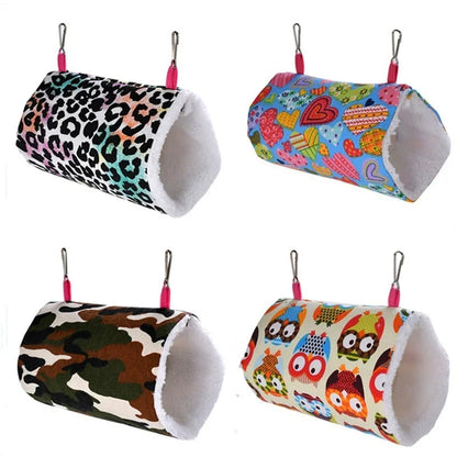Luxury Fleece Hamster House | Cozy Printed Hammock for Small Pets | Ideal Guinea Pig & Rat Accessories