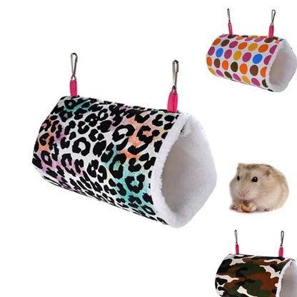 Luxury Fleece Hamster House | Cozy Printed Hammock for Small Pets | Ideal Guinea Pig & Rat Accessories