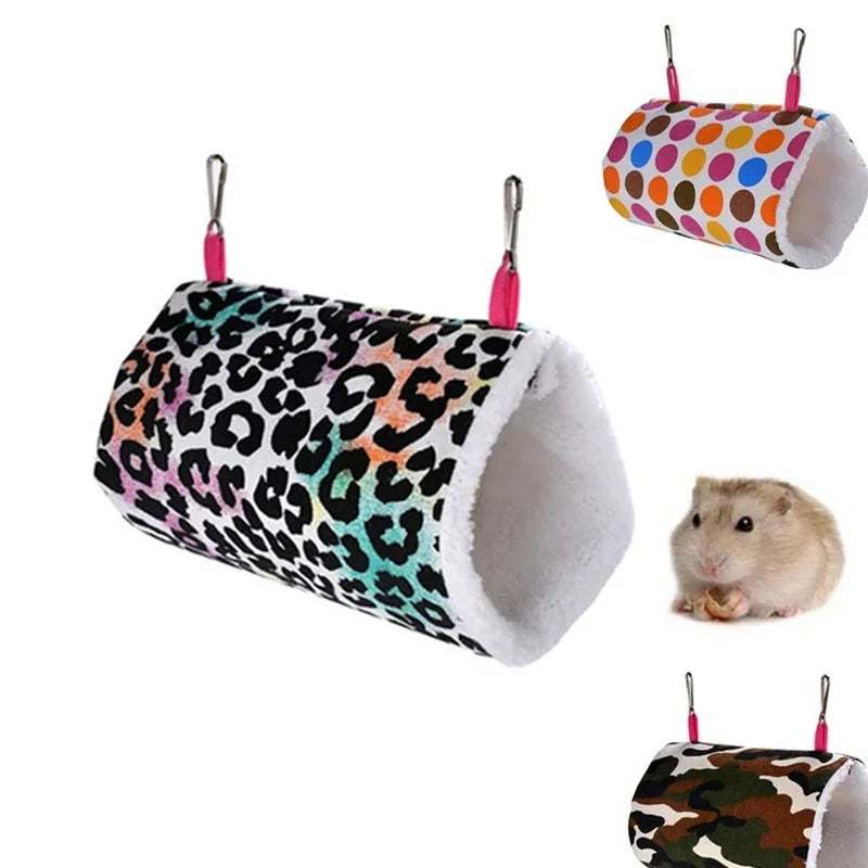 Luxury Fleece Hamster House | Cozy Printed Hammock for Small Pets | Ideal Guinea Pig & Rat Accessories