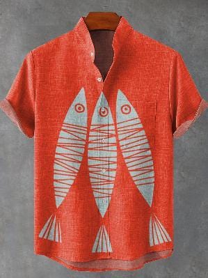 Hawaiian Printed Short Sleeved Shirt