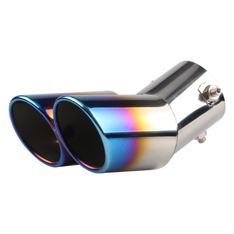 Automobile Universal Tail Double Muffler Stainless Steel Exhaust Pipe