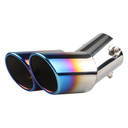 Automobile Universal Tail Double Muffler Stainless Steel Exhaust Pipe