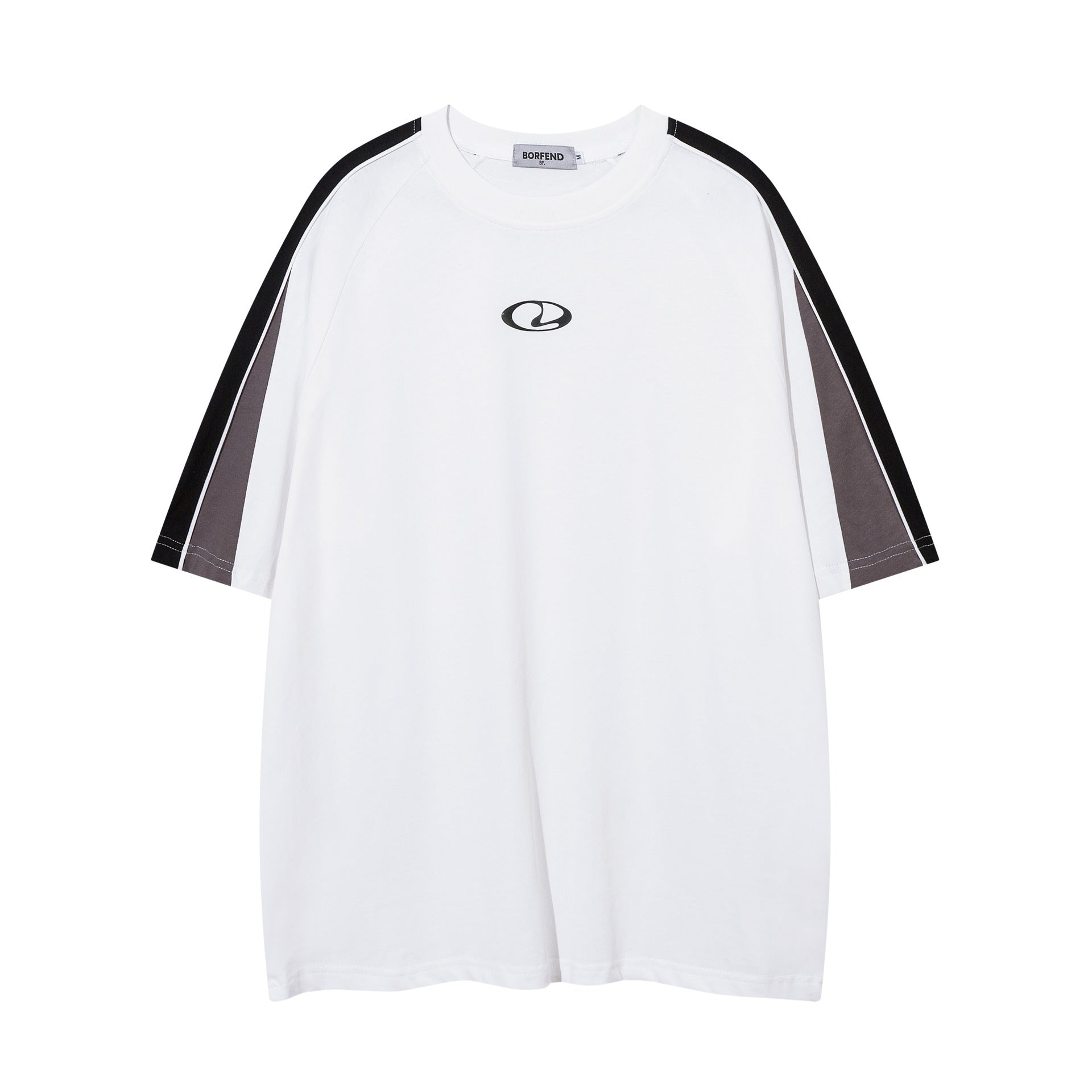 Men's and women's loose white summer top with letter pattern, short sleeves, high street style.