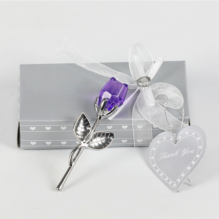 Kristall Metall Rose Valentinstag Kleines Geschenk Hochzeit