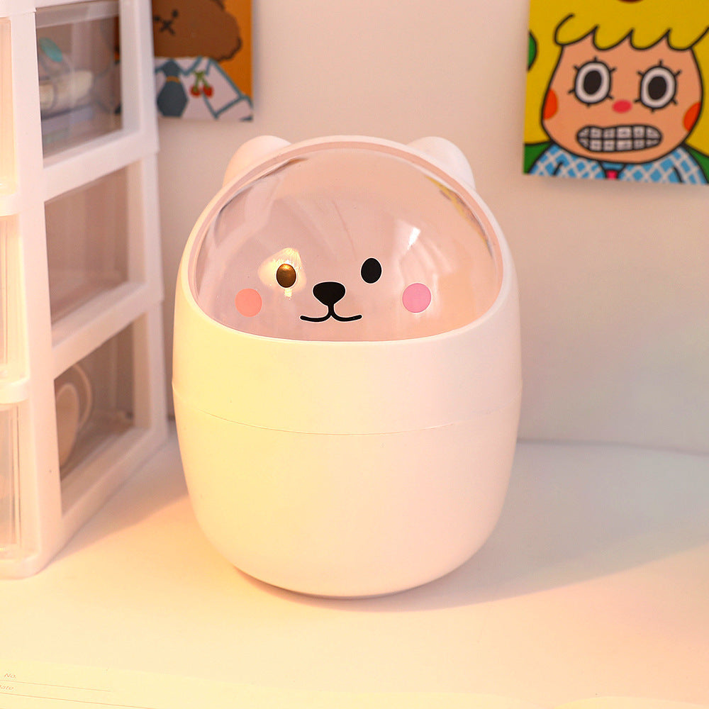 سوب سطح المكتب Can Can Organizer Bucket Office Mini Bear Trash Can