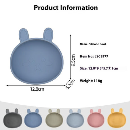 Children's Dinner Plate Silicone Eating Bowl Household Anti-scald Anti-fall