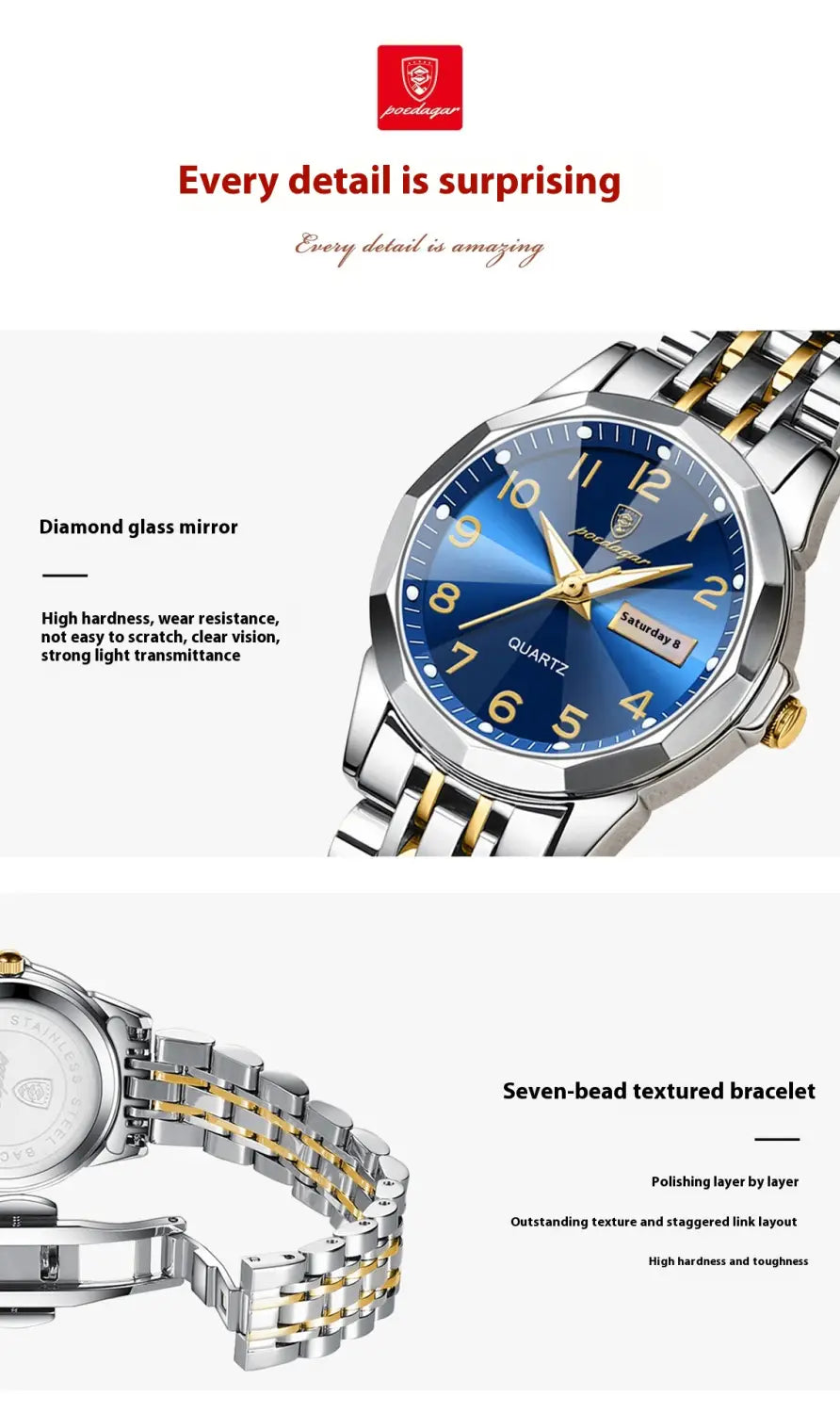 Women’s Waterproof Double Calendar Watch