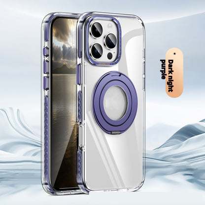 Phone Case Transparent 360 Magnetic Rotating Bracket Drop-resistant
