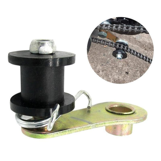 Off-road chain tensioner accessory for ATV vehicles in black and white.