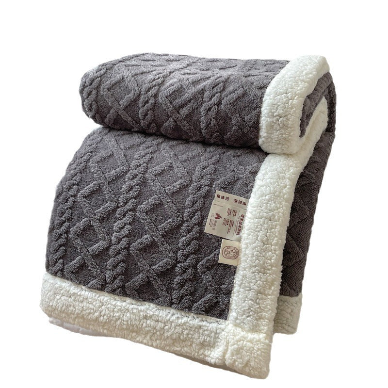 Solid Color Double Thick Jacquard Berber Fleece Blanket