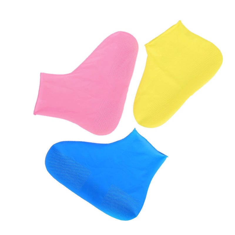 Colorful silicone rain boots for men and women hiking slip protection.