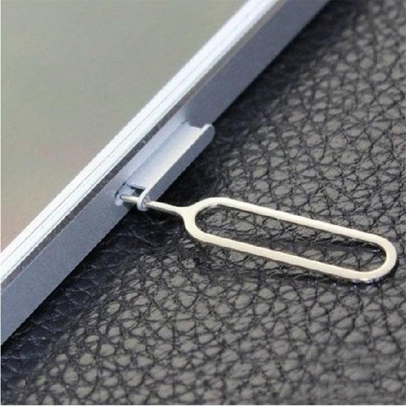 SIM card slot tool for iPhone and other compatible smartphones.