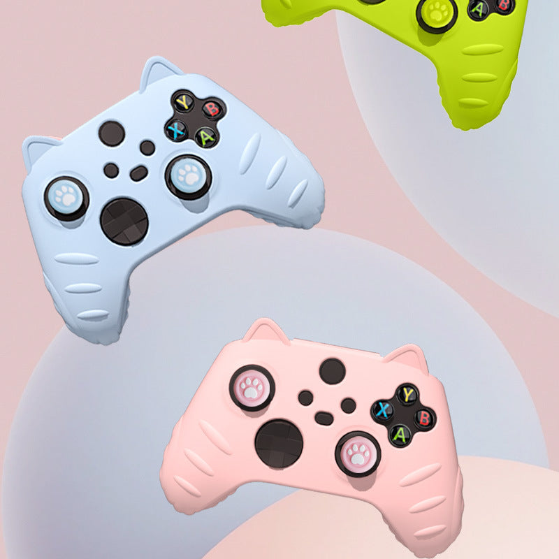 Cute Cat Ears All-inclusive Soft Shell Handle Silicon Rubber Sleeve