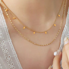 18K Gold-Plated Titanium Steel Layered Necklace