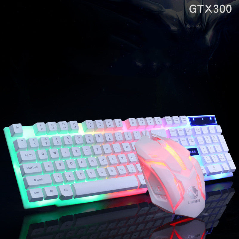 مجموعة لوحة مفاتيح وماوس Limei GTX300 الجديدة، لوحة مفاتيح USB جديدة، ماوس USB، مجموعة ألعاب إنترنت متوهجة، إضاءة خلفية ملونة