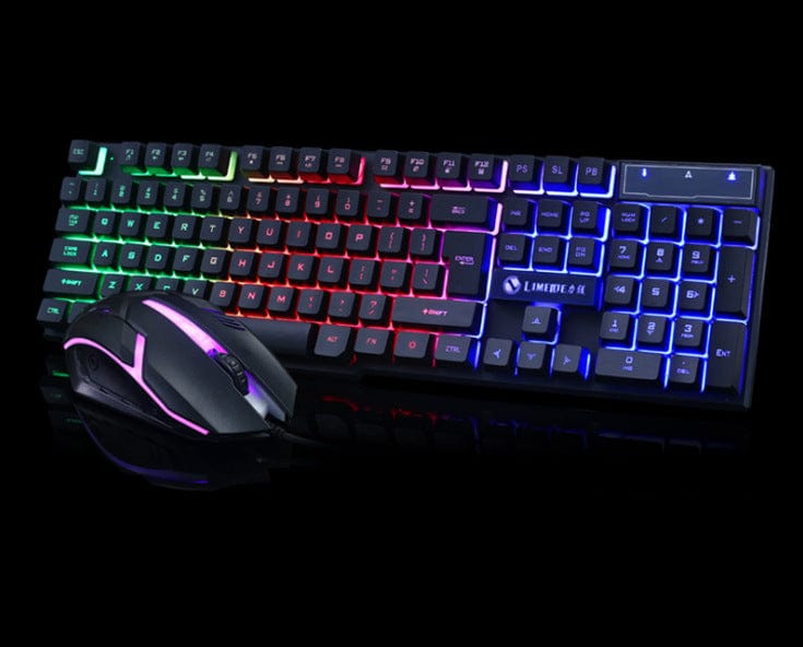 مجموعة لوحة مفاتيح وماوس Limei GTX300 الجديدة، لوحة مفاتيح USB جديدة، ماوس USB، مجموعة ألعاب إنترنت متوهجة، إضاءة خلفية ملونة