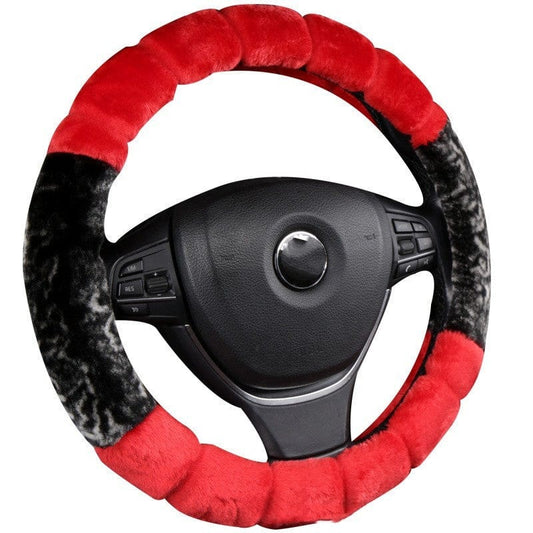 Short Plush Steering Wheel Cover For Use In Winter Universal Warm Winter